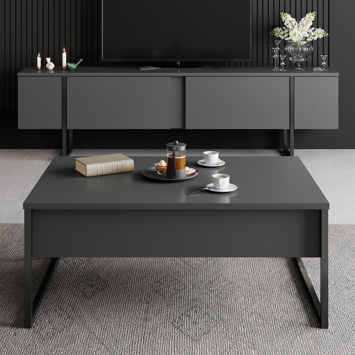 Hanah Home Soporte de TV Luxe Antracita y Negro